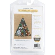 Dimensions Woodland Cheer 18 Count Gold Petite Counted Cross Stitch Kit 5"X7"