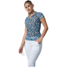 Dame - Multifarvet Polotrøjer Daily Sports Digne Cap Poloshirt 46/XXL ABSTRACT