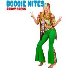 Wicked EF-2166 Groovy Hippie 60s 70s Woodstock Hippie Chick Fancydress Green