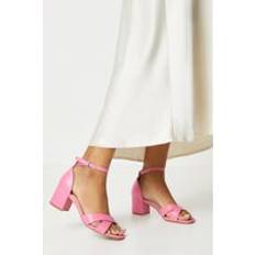 Cheap Heeled Sandals Dorothy Perkins Simona Cross Strap Mid Block Heeled Sandals Fuchsia