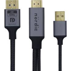 Nordic HMDP-110 HDMI 2.0 - Displayport 1.2/USB A M-M 1m