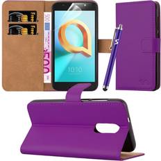 iCatchy Purple For Alcatel A3 Plus 3G Leather Wallet Case Cover