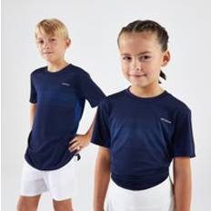 ARTENGO Kids' Tennis T-shirt Light Dark Blue Steel Blue/deep Blue
