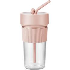 Blenders Pompotops Pink Portable Blenders With 6 Blades Blenders Straw