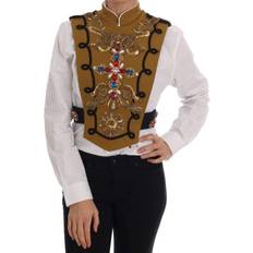 Women - Yellow Vests Dolce & Gabbana Crystal Cross Vest Multicolor