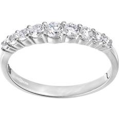 Diamant L'Eternel Womens ct White Gold Eternity Ring with CZ Stones