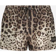 Dolce & Gabbana Swimwear Dolce & Gabbana Leopard Print Swim Shorts Brown