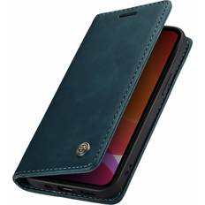 Turquoise Wallet Cases FoneFunShop Compatible With iPhone 13 Pro Max Wallet Case in Teal Handmade Leather Magnetic Folio Flip Durable with Kickstand and Cash Card Slots