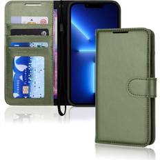 Apple iPhone 13 Pro Max Wallet Cases TechGear iPhone 13 Pro Max Leather Wallet Case, Flip Protective Case Cover with Wallet Card Holder, Stand and Wrist Strap