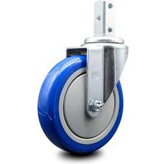 DIY Accessories Service Caster 5 Inch Blue Polyurethane Wheel Swivel 3/4 Inch Square SCC