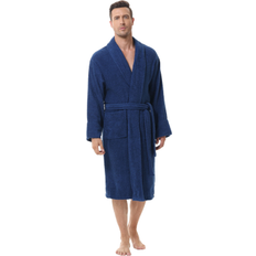 Men Robes Ink+ivy Men's 100% Cotton Terry Bathrobe Med Navy