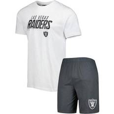 Underwear Concepts Sport Men's Charcoal/White Las Vegas Raiders Downfield T-Shirt & Sleep Set