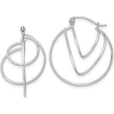 Primal Gold Quality TF1232W 14K White Polished Twisted Circles Hoop Earrings