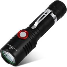 Hod Camping Usb Rechargeable Torch Led Flashlight Black