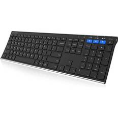 Keyboards Ebest Universal Bluetooth Keyboard Multi-Device Stainless Steel Full Wireless Keyboard for Windows iOS