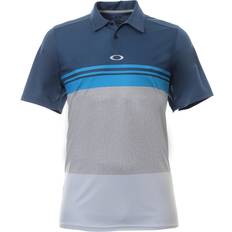 Oakley Polo Shirts Oakley Colourblock Ensign Blue Golf Polo Shirt Mens