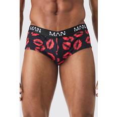 Mies Alushousut boohooMAN Mens Multi Man Lips Printed Briefs