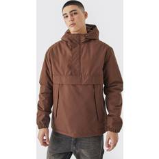 Buitenkleding boohooMAN Mens Chocolate Man Overhead Hooded Parka