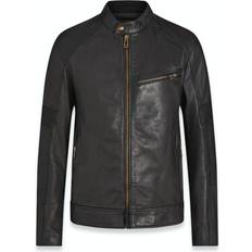 Leather Motorcycle Jackets Belstaff Vanguard Motorrad Ledejacke, schwarz, Größe