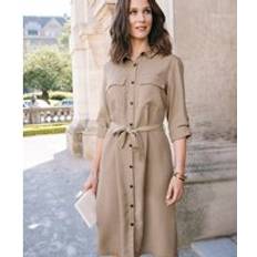 Tencel Dresses Damart Tencel Shirt Dress Beige 42"