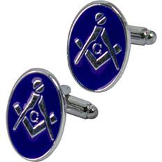Blue - Men Cufflinks I Luv LTD Masonic Mens Cufflinks Oval, Enamel Finish Formal Wear, Weddings
