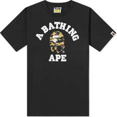 Bape T-shirts Bape 1st Camo College T-Shirt - Yellow Camo/Black