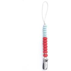 Purple Pacifier Holders Bella Tunno Pacifiers Cherry Duo Beaded Silicon Pacifier Clip, Red & Blue Bella Tunno Maisonette