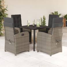 Rattan Patio Dining Sets on sale vidaXL Garden 5 Piece with Cushions Grey Poly Rattan Patio Dining Set