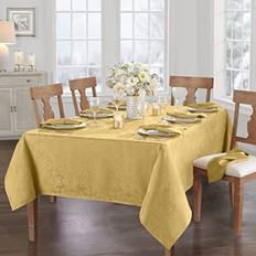 Elrene Home Fashions Caiden Elegance Damask Oblong Tablecloth 60 x 102 Mantel Oro