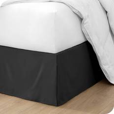 Black Valance Sheets Bare Home Pleated King Bed Skirt Drop Skirt Valance Sheet Black (203.2x)