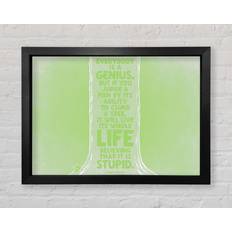 Happy Larry Motivational Quote Einstein Everybody Is A Genius Framed Art
