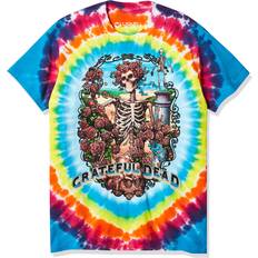 Liquid Blue mens Grateful Dead Rainbow Bertha Tie Dye Short Sleeve T-shirt T Shirt, Multi Tie Dye