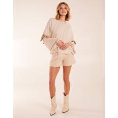 Grey Blouses Blue Vanilla Tassel Wide Sleeve STONE