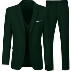 Green Suits Aowdoy Men's Suits Slim Fit Piece Men Suit Tuxedo Wedding Groomsman Suit for Prom Party Casual Business Blazer Vest Pants Set Set Dark Green