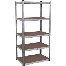 TroniTechnik Shelf with Steel Frame Silver/Brown Regalsystem 90x180cm