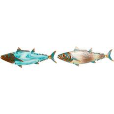 Blue Wall Decor Home ESPRIT Blue Golden Fish Mediterranean Wall Decor