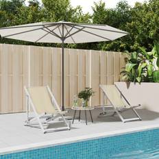 vidaXL Foldbare Strandstole 2 Stk Aluminium Textilene Cremefarvet