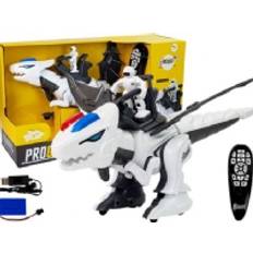 Leantoys Dinosaur Tyrannosaurus Robot Interaktiv Fjernstyret K18 Programmering Hvid
