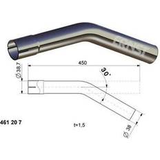 Avgassystem Ernst abgasrohr universal 461207 38mm 450mm 450 mm