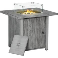 OutSunny Gas Fire Pit Table with 40,000 Cover