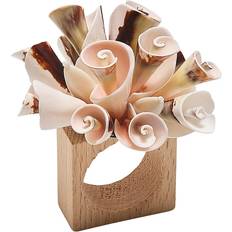 Brown Napkin Rings KIM SEYBERT Seashell Burst Coastal Napkin Ring