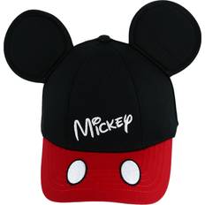 Disney Accessories Disney 864286 Cotton Mouse Signature Embroidered Youth Cap with 3D Ears, Black & Red