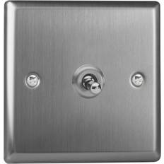Wall Switches Varilight 1-Gang 10A 1- or 2-Way Toggle Switch Brushed Steel