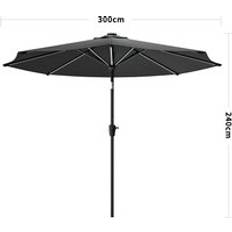 LivingAndHome Grey 3M Outdoor Parasol Umbrella