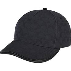 Coach Women Caps Coach Women's Signature Jacquard Baseball Cap, Black Canvas