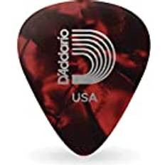 D'Addario Planet Waves 1CRP2-25 Picks Pearl Celluloid Picks Red Pearl 25 Picks Standard Shape in Light