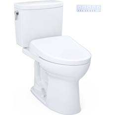 Toilets Toto WASHLET White Elongated Standard Height 2-piece Soft Close Toilet 12-in Rough-In with Bidet 1-GPF MW4544726CUFGA-01