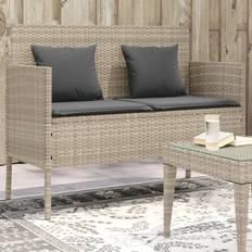 Homie Tuinbank Met Kussens Poly Rattan Lichtgrijs