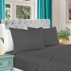 Superior Solid 1000 Thread Count Egyptian Cotton Deep Pocket Set Grey Bed Sheet Grey