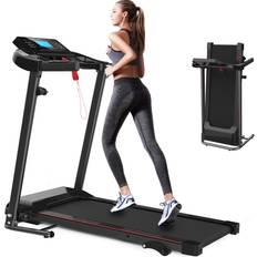 Fitness Machines Majnesvon Folding Treadmill, 2.5HP Electric Treadmill for Home with Bluetooth and Incline, Portable Fitness Running Workout for Small Space Home Gym Equipment, MP3 Black 2